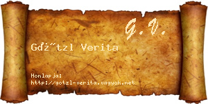 Götzl Verita névjegykártya